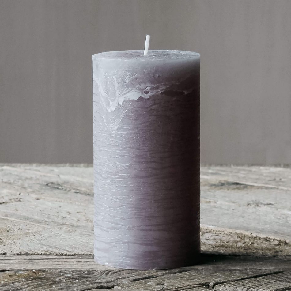 Rustic Pillar Candle Light Grey - Tall Pillar Candle